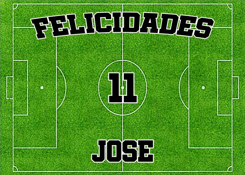 OBLEA o papel de AZÚCAR, Campo de Fútbol de Primera, Personalizado Foto con Nombre y Edad para Tarta, Cumpleaños y Ocasiones Especiales, Varios Tamaños de la Pastel Rectangular Foto Comestible