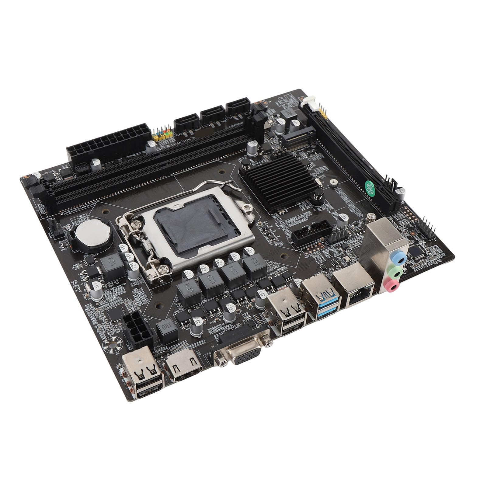 VBESTLIFE Płyta Główna Komputerowej H110, DDR4 USB3.0 M.2 NVME Gaming Mainboard z Interfejsami Wyświetlaczów VGA HD, dla LGA 1151 Celeron Core