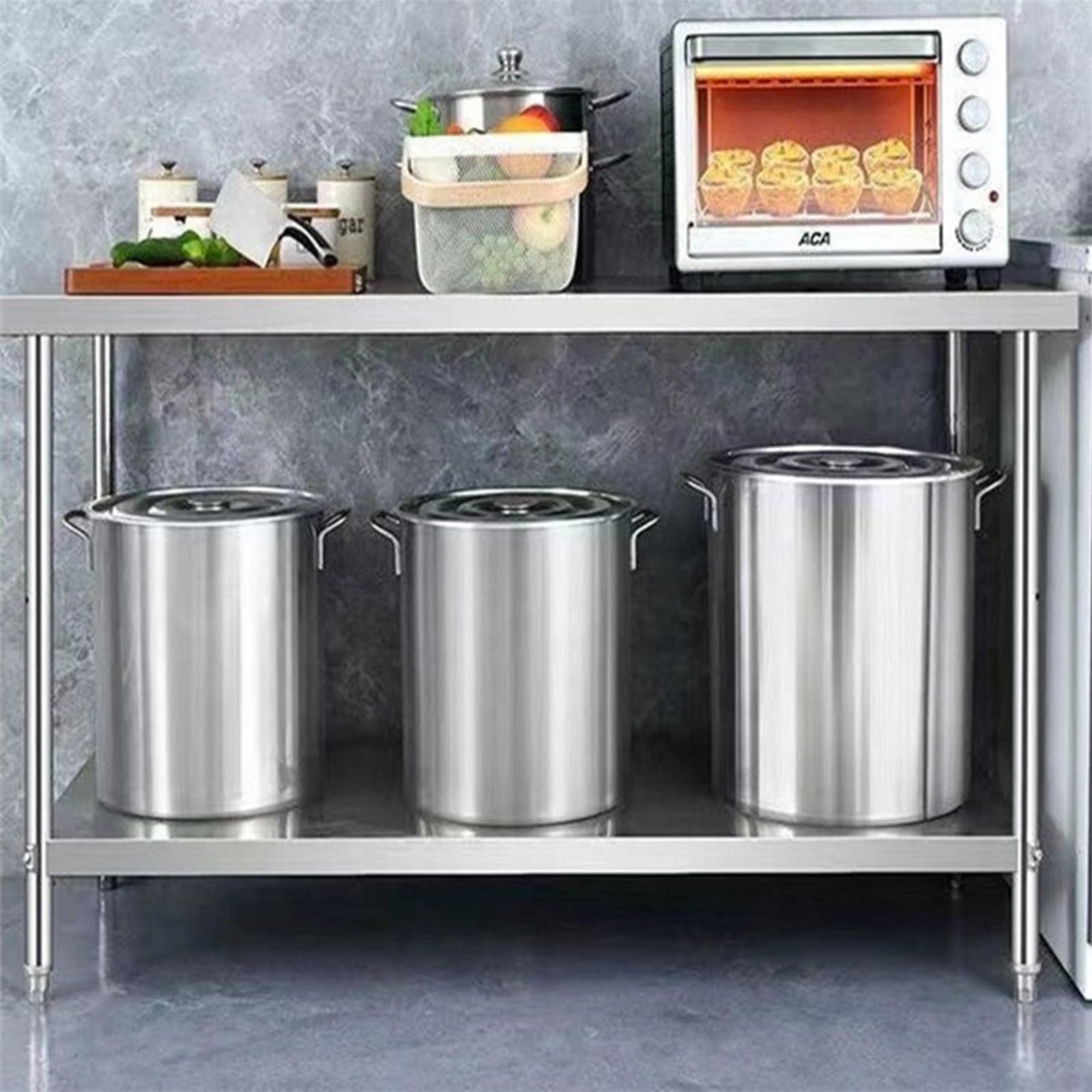 Table de travail 650 kg avec pieds réglables pour votre cuisine