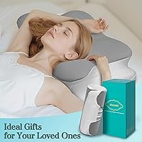 Vista 7 de Almohada cervical para el cuello para aliviar el dolor, almohada ergonómica de cama para apoyo del cuello, almohadas ortopédicas de espuma