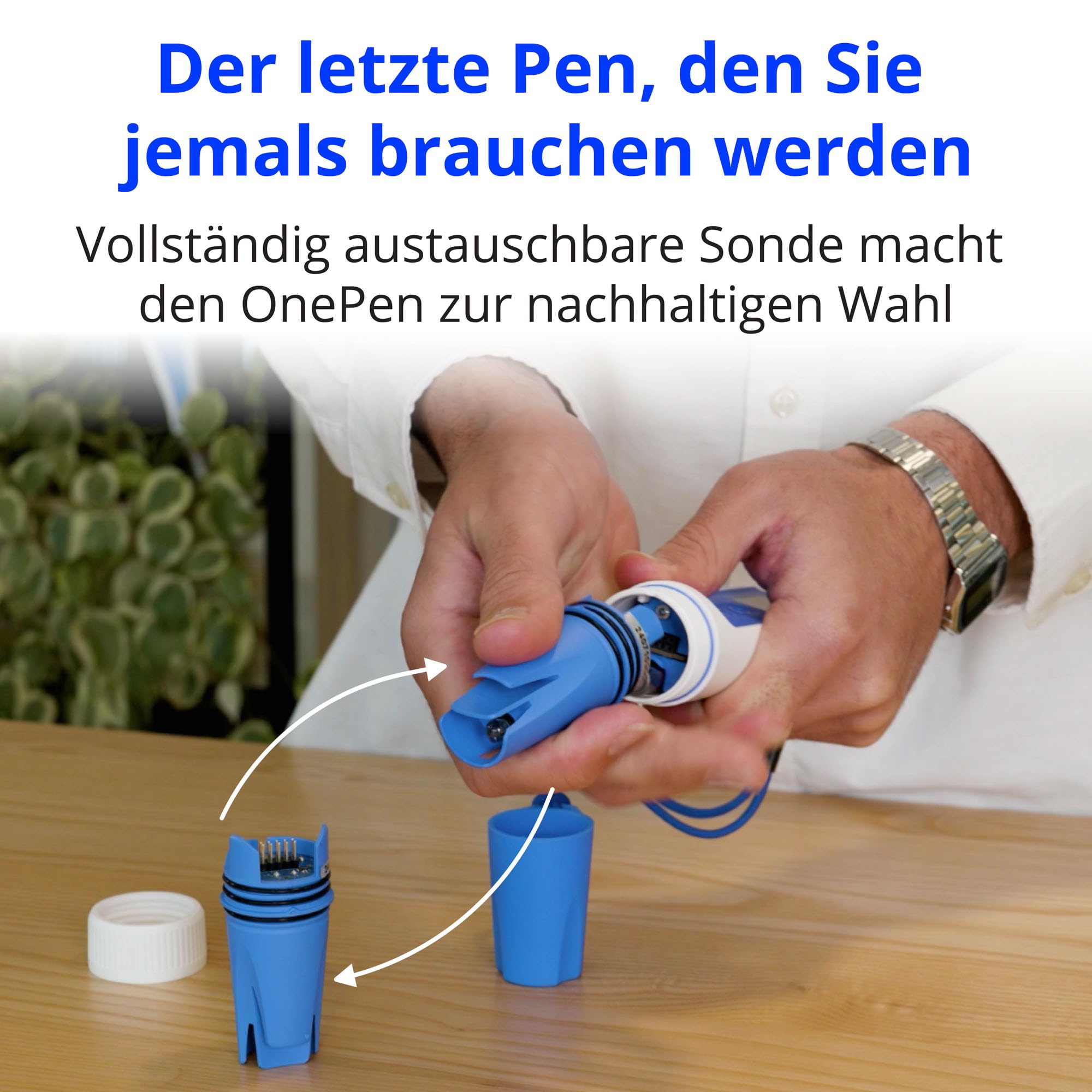 Bluelab OnePen - ein 3-in-1 Temperatur-, EC/PPM- und pH-Messgerät, blitzschnelle Messwerte - Bluetooth-Datenaustausch & In-App-Tracking - austauschbare Sonde