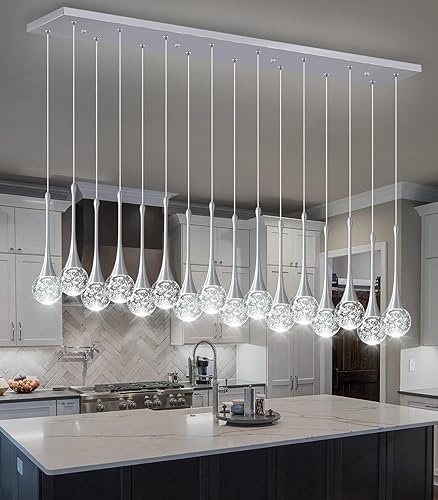 16 luces moderna Glam lámpara de cristal para techo alto LED regulable luz colgante para escalera, vestíbulo, entrada, sala de estar, lámpara de