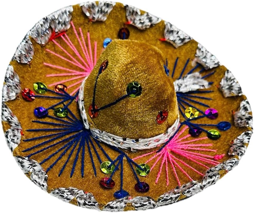 10 Pack Mexican Charro Mini Sombrero Hats - Mariachi Theme Party - Assorted Colors