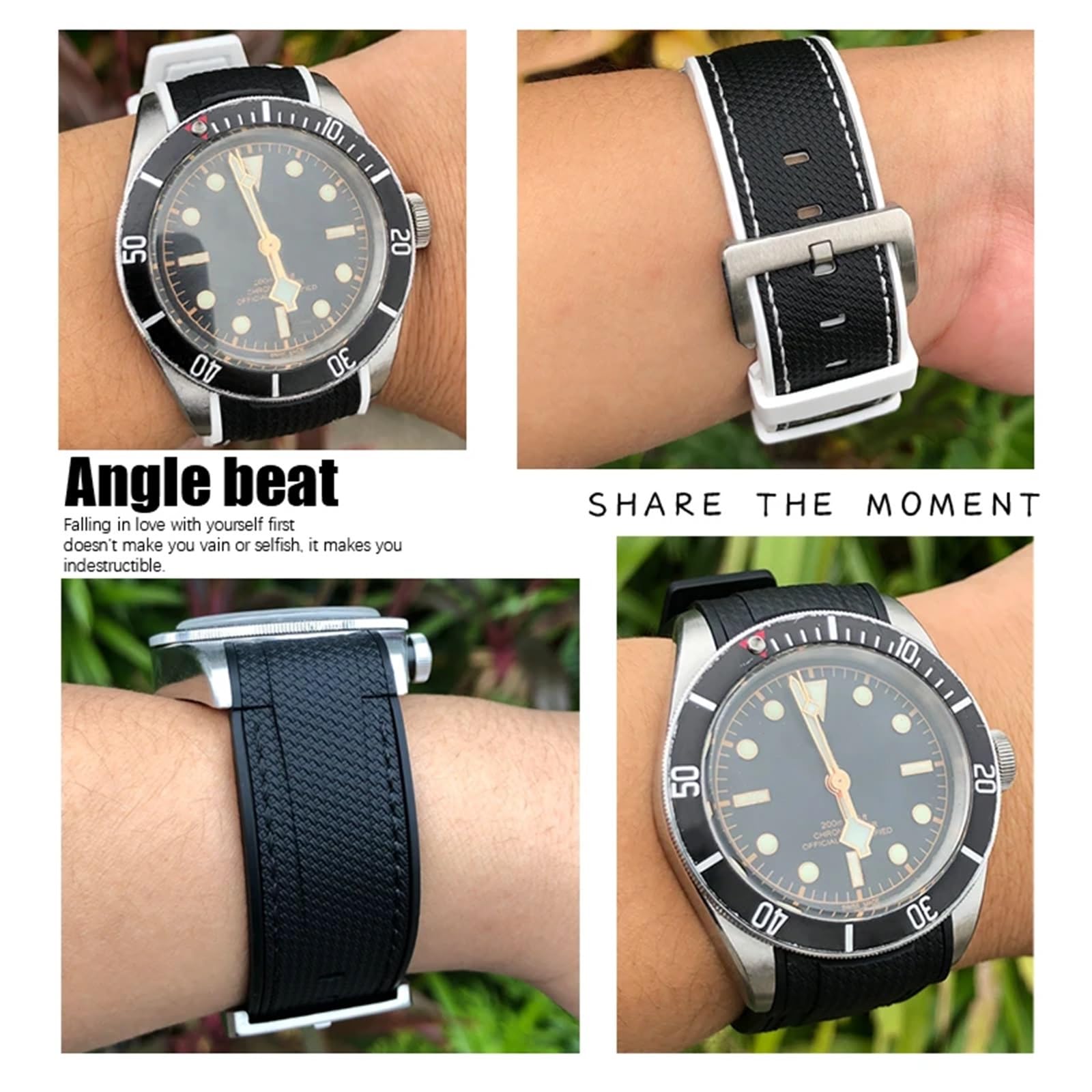 JDIME Nuovo Cinturino In Gomma Naturale 22mm 23mm Per Tudor Cinturino Black Bay Bronzo Due Toni Cinturino In Silicone Morbido Cinturino Per Orologio Strumenti Gratuiti