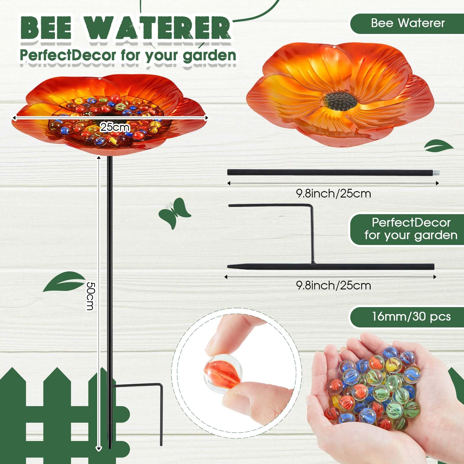 Bienen-Bewässerungsstation 4er Set – Blumenförm Produktbild-Vorschau 1