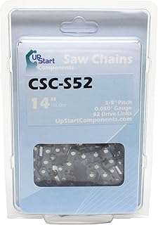 6-Pack 14" Semi Chisel Saw Chain Replacement for Oregon S52 Chainsaws - (14 inch 3/8" Low Profile Pitch 0.050" Gauge 52 Drive Links CSC-S52)