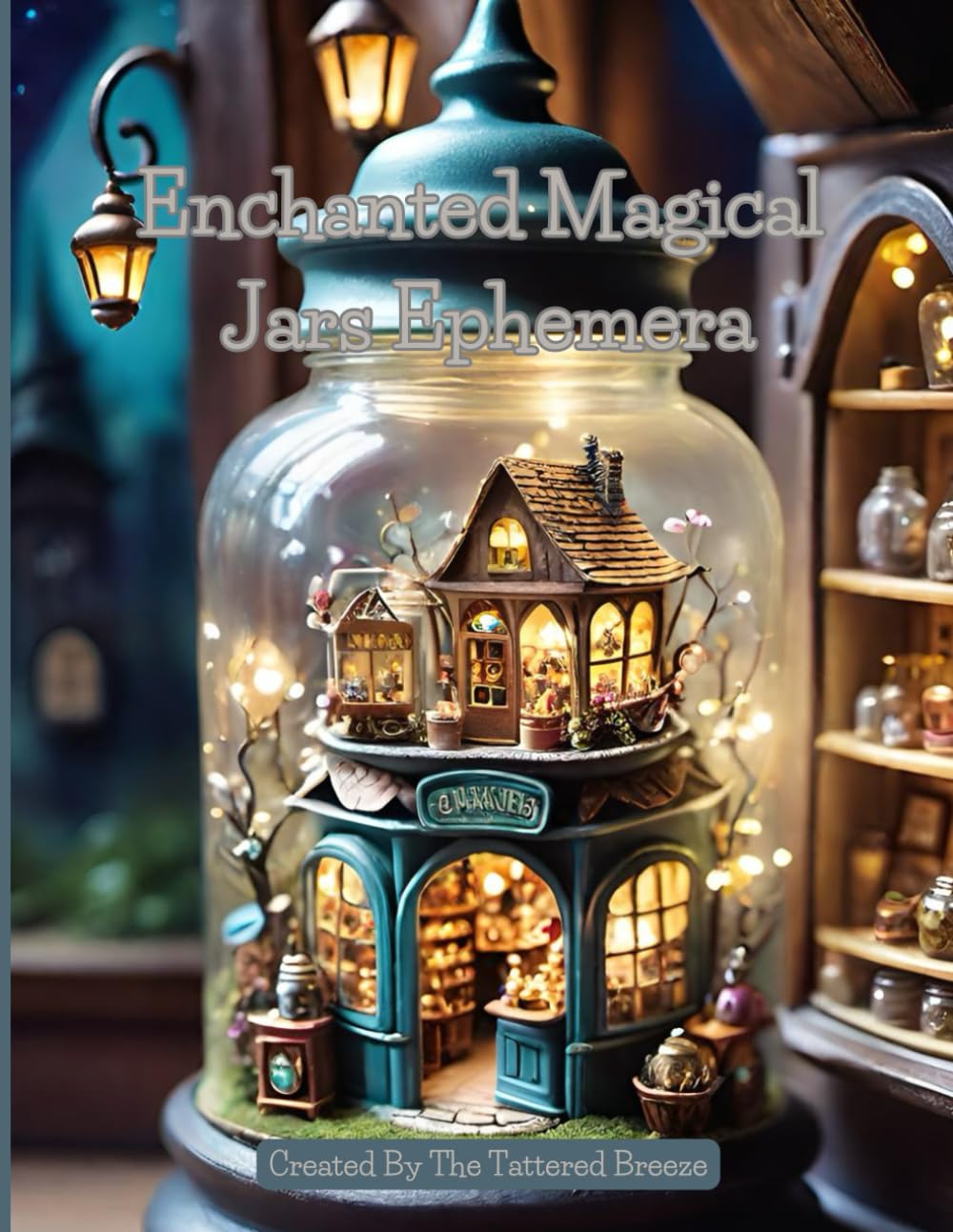 Enchanted Magic Jars Ephemera: Mystical and magical, tiny miniature scenes inside glass, use in junk journals, scrapbooks, card making and more