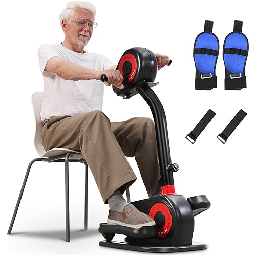 2025 New Upgrade Elliptical Exercise Machine,Low-Impact Motorized Pedal Exerciser | Home Recovery Bike for Arm & Leg Rehab, Upper Lower Limb Trainer for Seniors | with Pedal Straps & Auxiliary Gloves