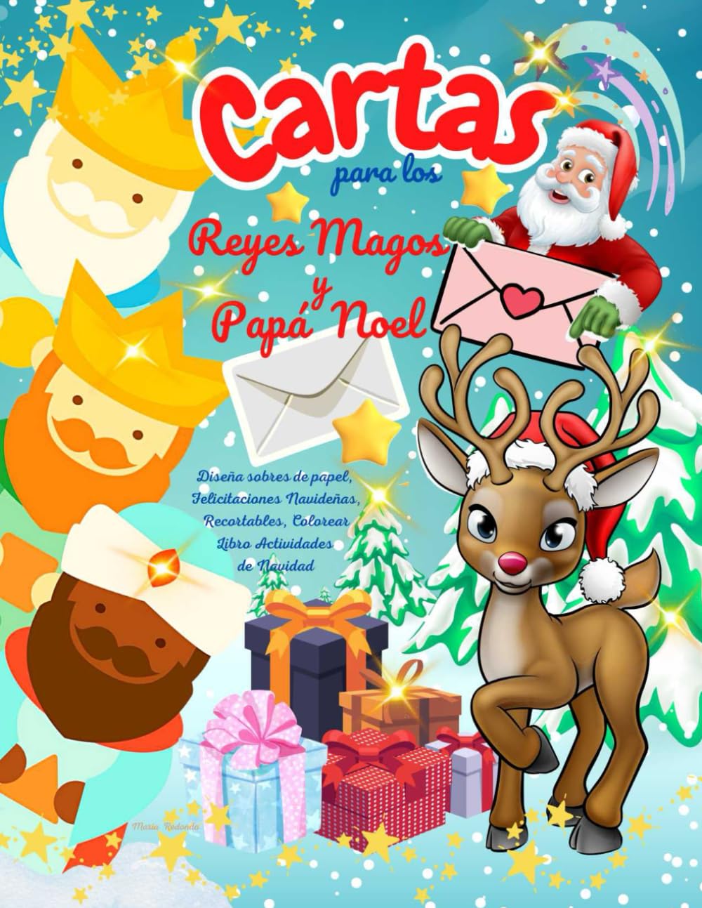 Cartas para los Reyes Magos y Papá Noel. Diseña sobres de papel, Tarjetas  Felicitaciones Navideñas. Recortables, Colorear, Libro Actividades de ...