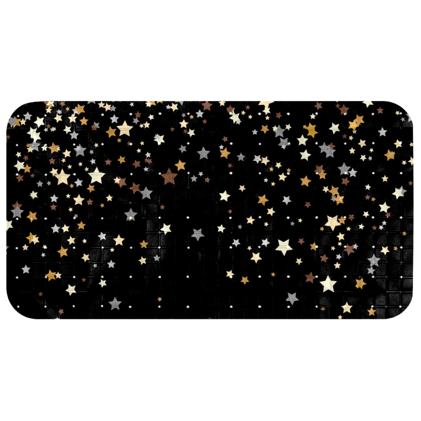 Tapis de bain antidérapant avec trous de drainage pour bébé noir
