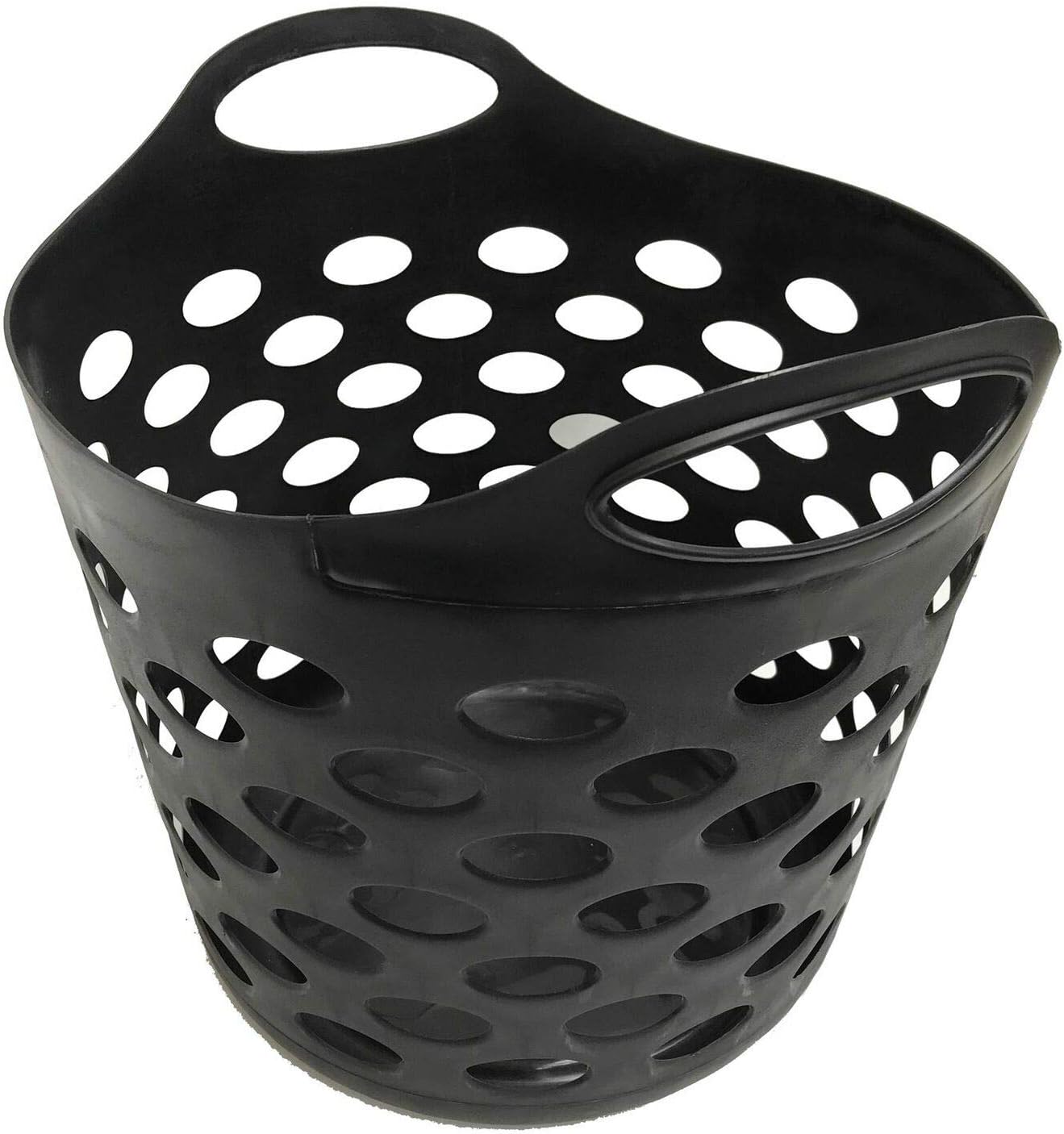 CH Washing Basket 30 Litre Laundry Clothes Hamper Storage Bin Organiser Flexible (Black)