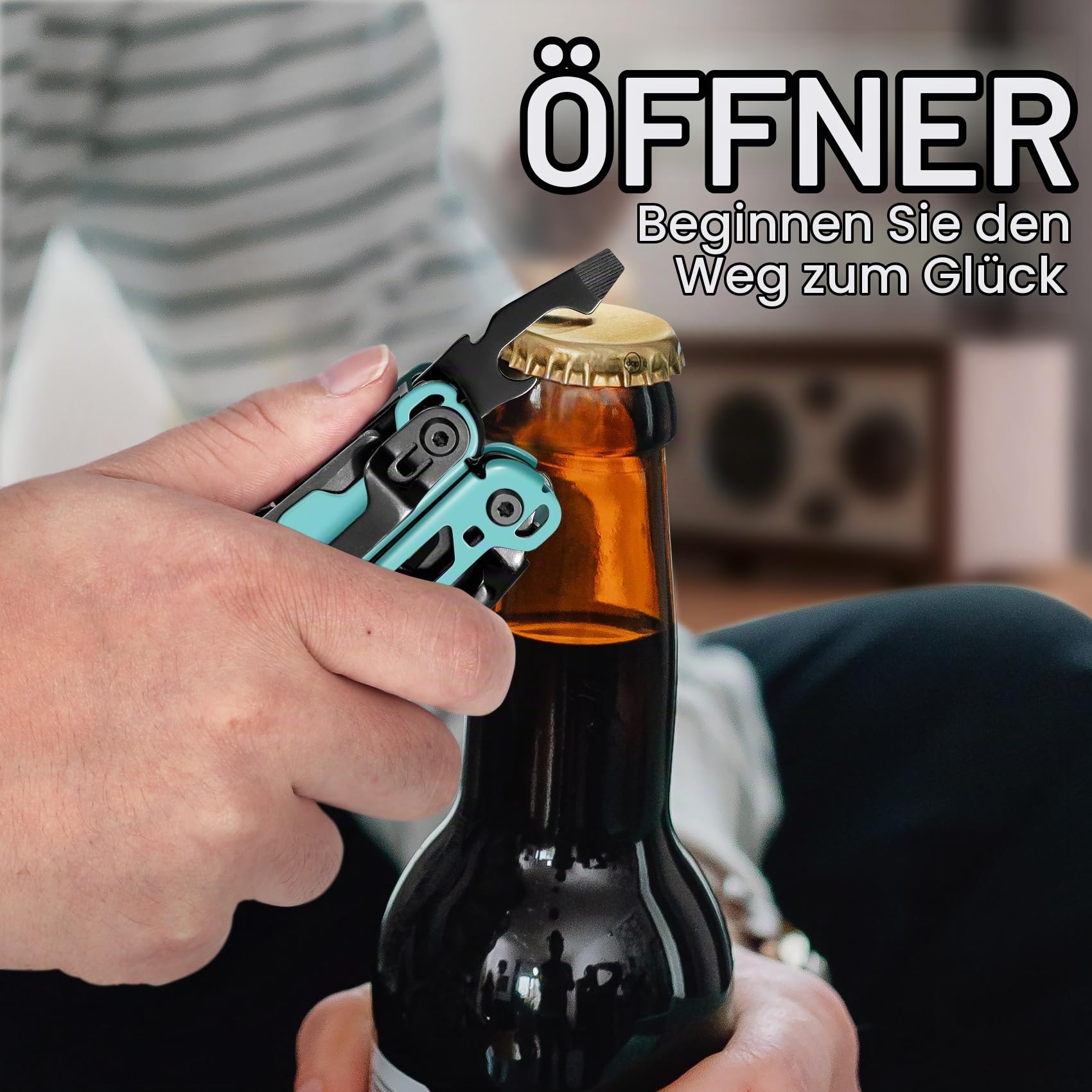23-in-1-Multitool Geschenkbox, Multifunktionswerkzeug für Outdoor, Camping | Schraubendreher, Säge, Flaschenöffner, Zange, Coole Gadgets für Männer, Geschenk für Freund, Sohn, Vater, Ehemann, Seeblau
