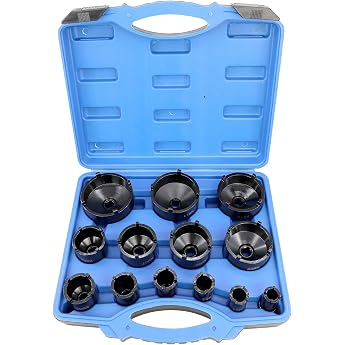 DPTOOL 13 Pcs Spindle Nut Socket Set Ball Joints Axle Lock Nuts Removal and Install Hub Locking Socket Wrench for KM Slot Nut