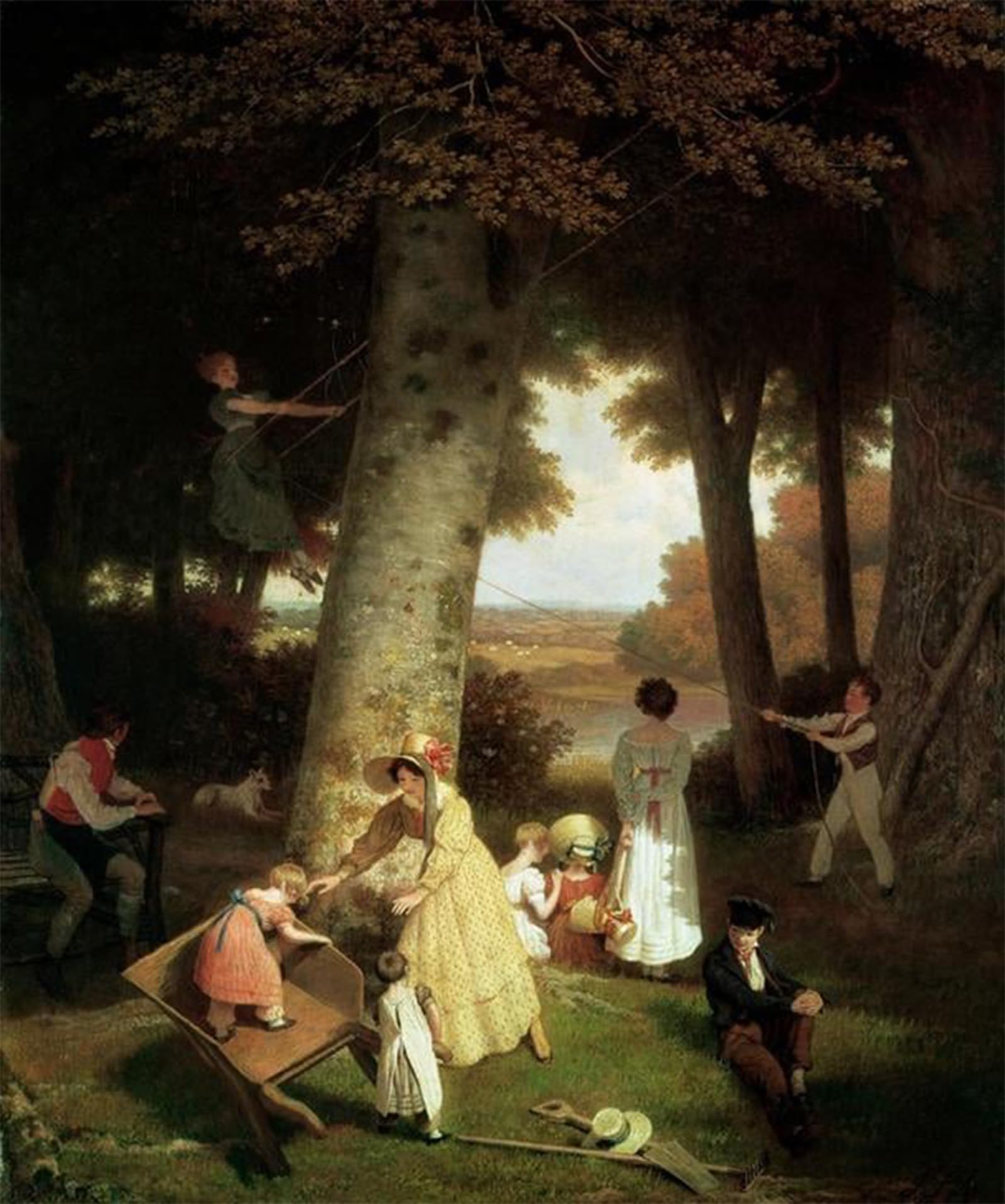 RZHRHJES Famous Painting Poster Art Canvas Print Retro Picture the Playground by Jacques Laurent Agasse Poster Wall Art for Office Decor 60x90cm