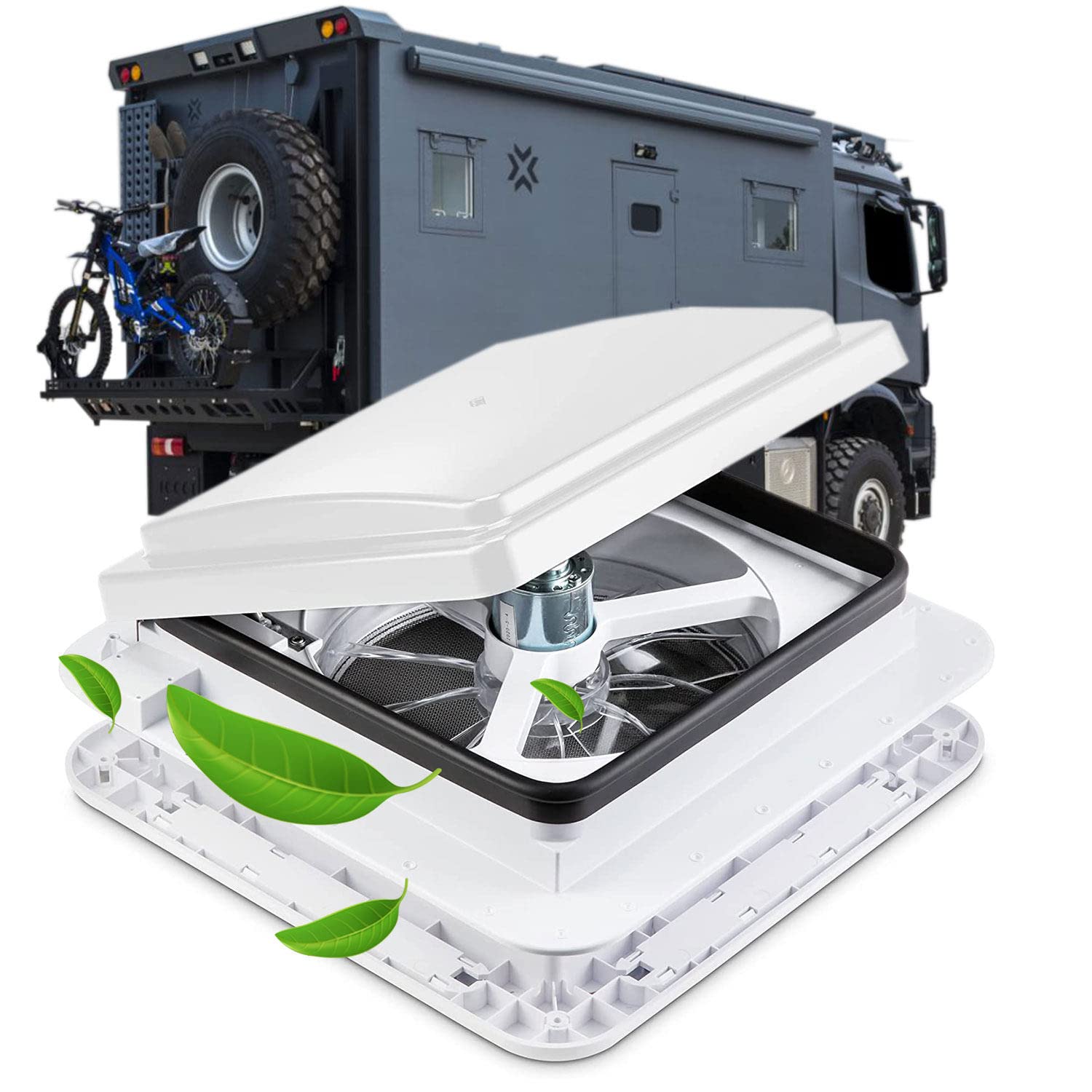 Buy RV Roof Vent with Garnish, RV Vent Fan Reversible Exhaust Fan Smoke