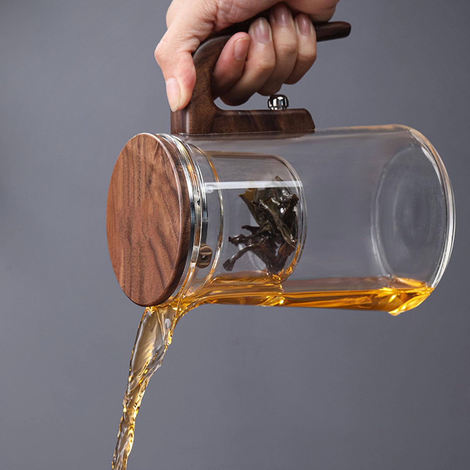 Wakects Teiera in Vetro, 600ml Design di Separazione Dell'acqua con