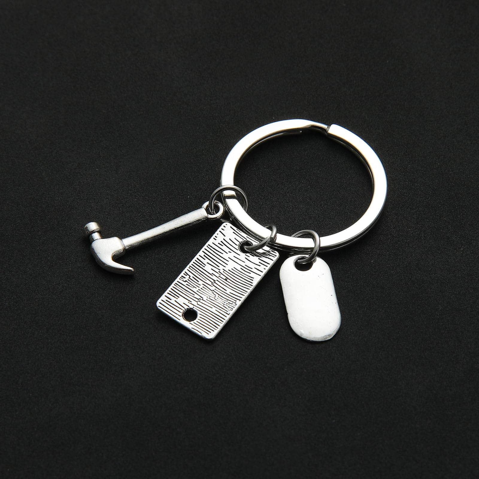 PHAETON 20PCS Toolbox Pendant Keychain Hammer & Ruler Charm Keychain with Thank You Tag for Dad, Father’s Day Birthday Gifts Builders, Construction Team, Handyman Appreciation Keyring
