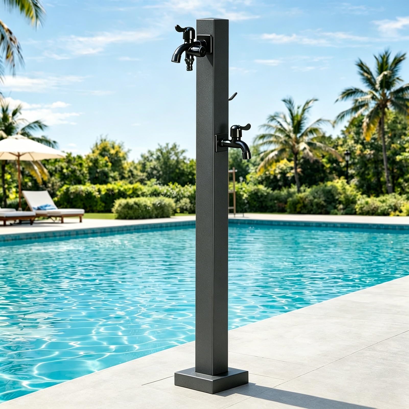 Vertical Garden Water Column Hose Stand with Faucet, Outdoor Water Spigot Freeze Proof Hydrant for Yard/Irrigation/Car Wash, Freestanding Garden Tap(C,Height: 95cm/37.4in)