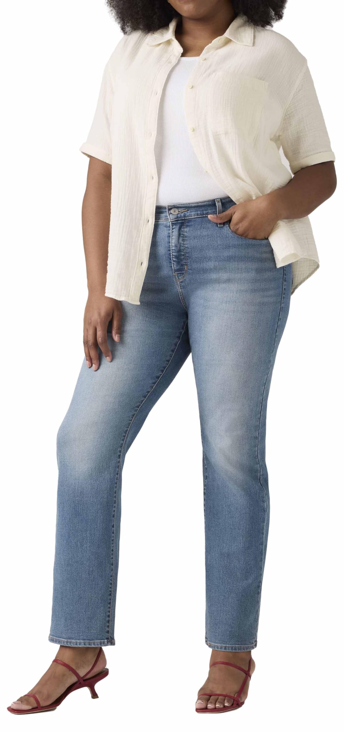 Levi's|Levis Women's Mid Wash Levi's 314 Shaping Straight Jeans Us Size 22/30 - Uk 26/30