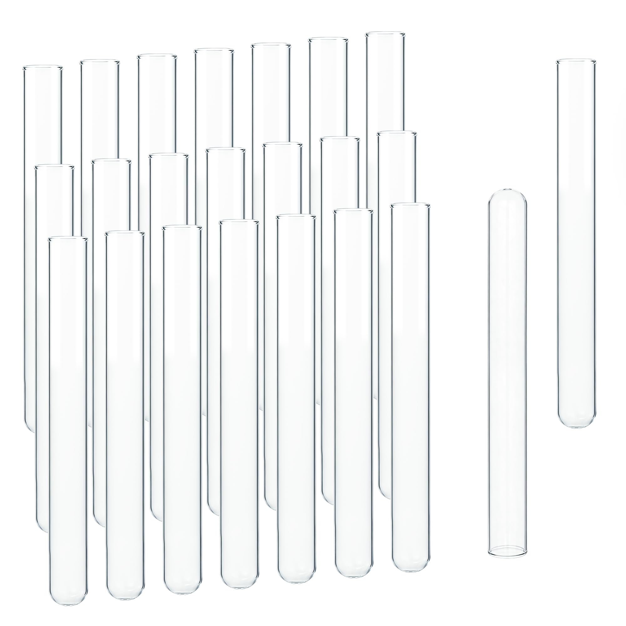 50 tubos de prueba de vidrio de borosilicato, vol.16 ml 16 x 150 mm, parte inferior redonda, LVH1001