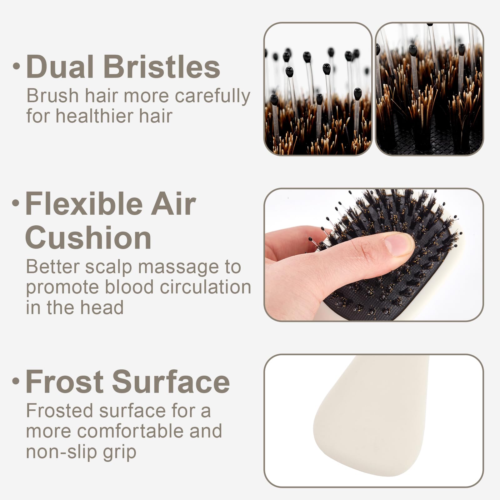 Mini cepillo de pelo de cerdas de jabalí, tamaño de viaje, para mujeres, hombres y niños, cepillo de pelo pequeño portátil para bolsillos, mini cepillo desenredante para añadir brillo suave