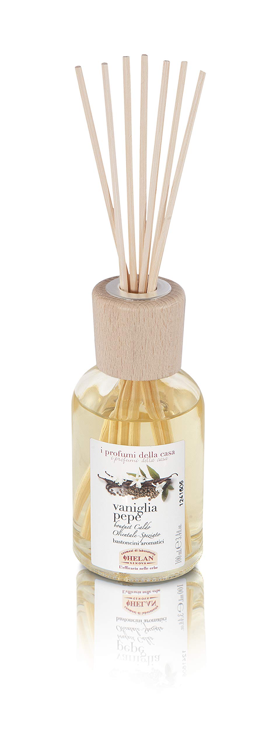 Helan, I Profumi della Casa,Vaniglia e Pepe, Bastoncini Aromatici, Diffusore Ambiente, 100 mL