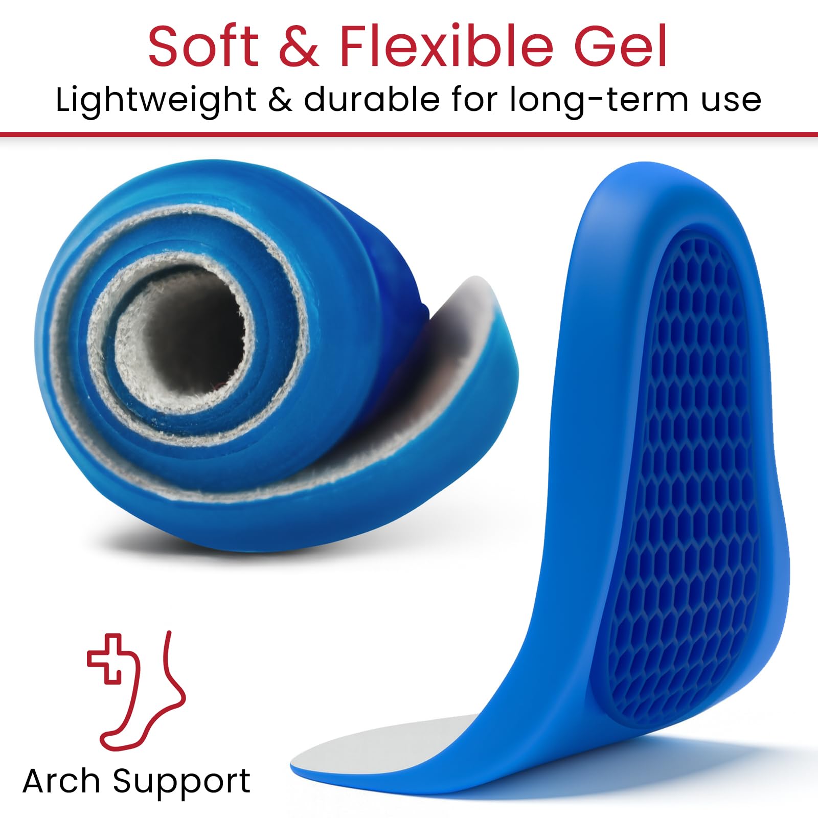 3/4 Plantillas de Gel de masaje por Envelop – Inserciones De Zapato Para Correr, senderismo, y más – mejor para hombres y mujeres longitud completa plantillas plantillas de gel – reducir el dolor de pie, US Men's (8 - 13), 1