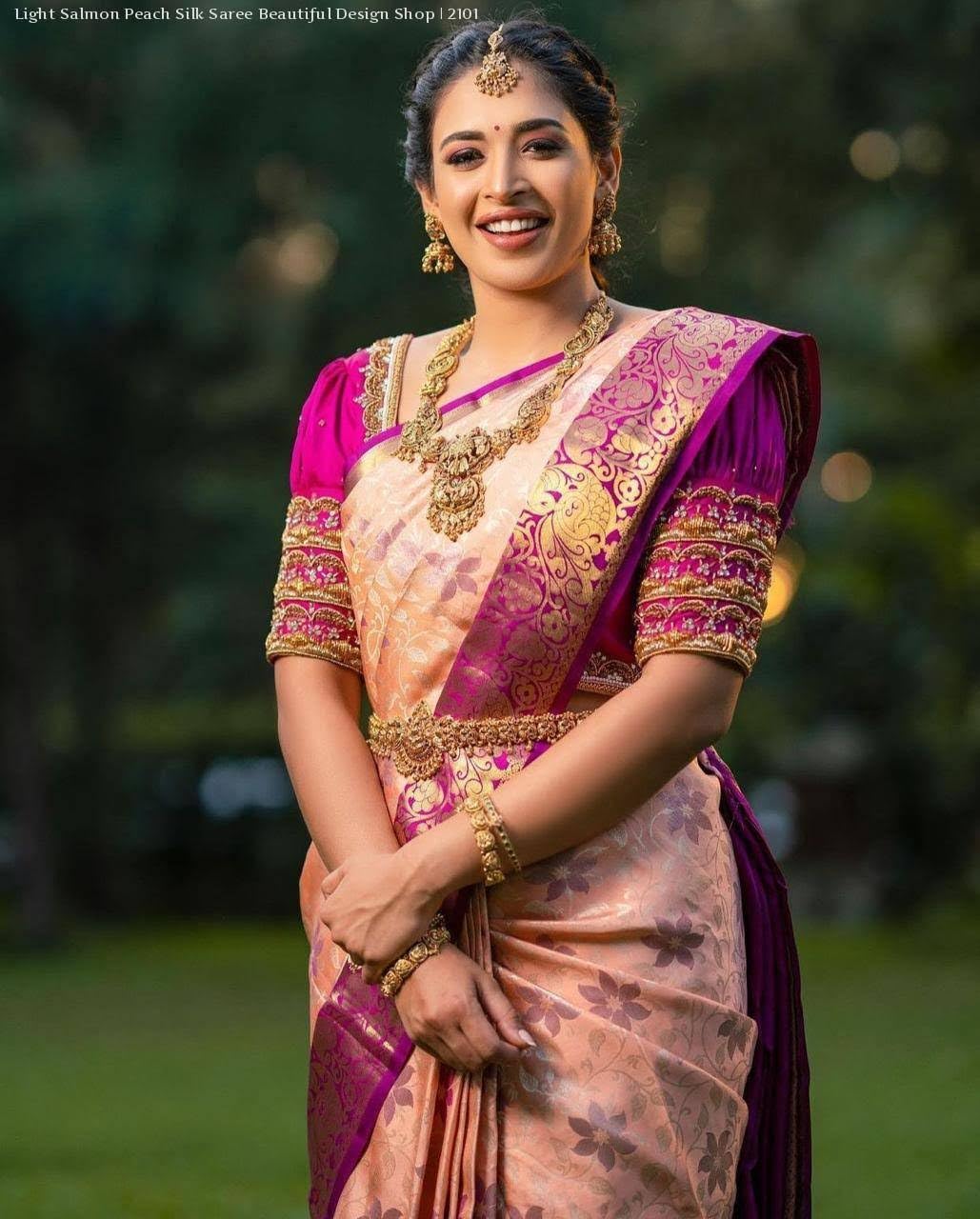 PRAGATI CREATIONWomen's Kanjivaram Soft Lichi Silk Saree With Blouse Piece (PINK)