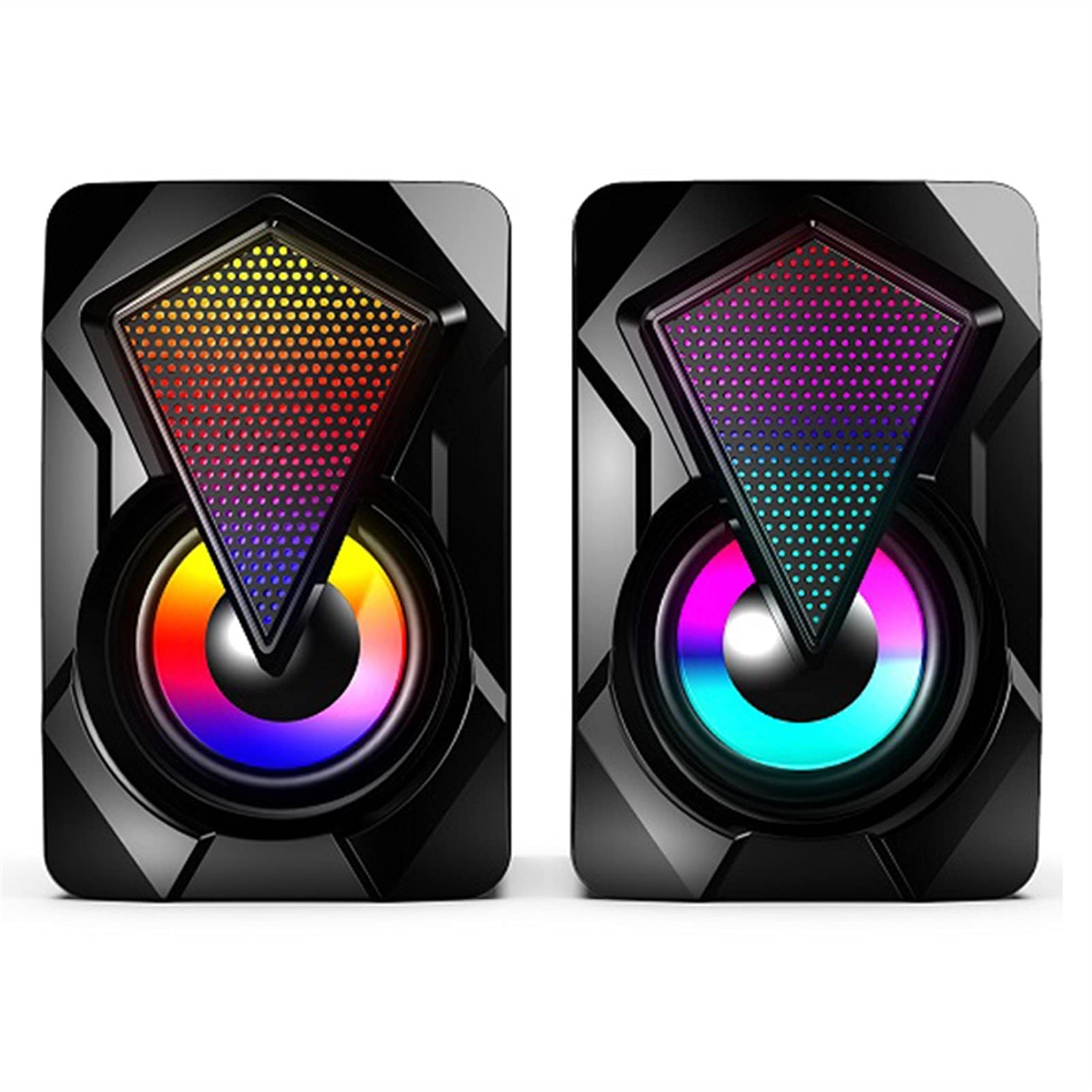 Speakers Bluetooth Wireless Computer Speakers for PC Desktop Computer Laptop with Subwoofer LED Colo