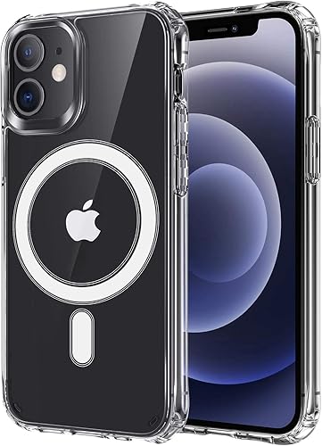 Ambar Funda compatible con MagSafe para iPhone 11 Pro Max (6.5 pulgadas), a prueba de golpes, parte trasera acrílica, funda magnética transparente