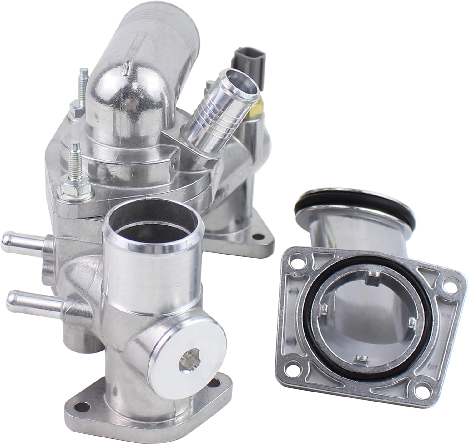 Aluminum Engine Coolant Thermostat Housing Assembly for Jaguar S-Type 2003-2005 Vanden Plas XJ8 XJR 2004-2005 4.2L