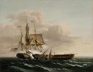 24x36 Gallery Poster, USS Constitution vs HMS Guerriere During The War of 1812