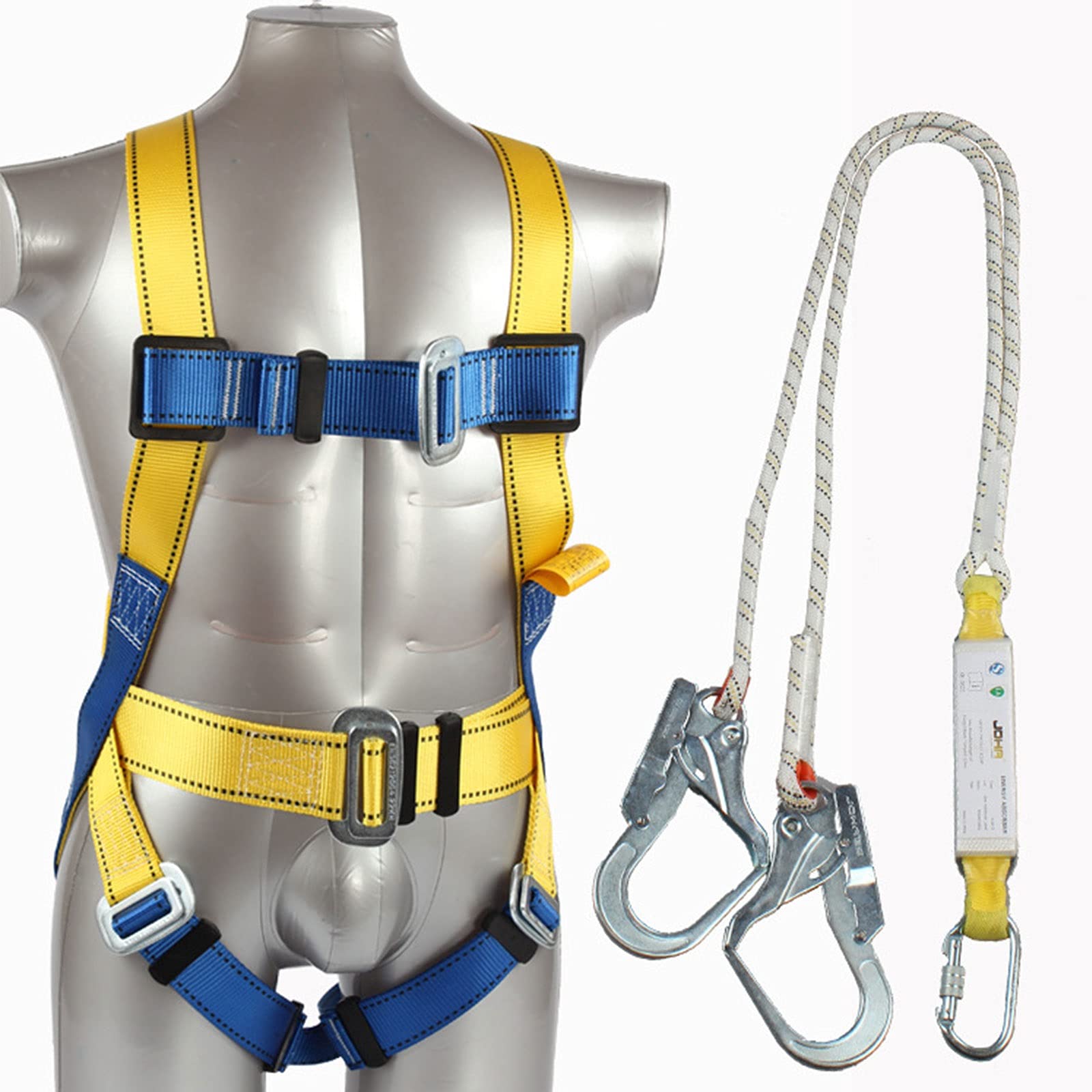 SwaYve Kit de Harnais de Sécurité, Harnais Antichute, Harnais de Protection Complet de La Ceinture de Sécurité Pour L'Escalade Des Arbres, L'Alpinisme, Les Pompiers