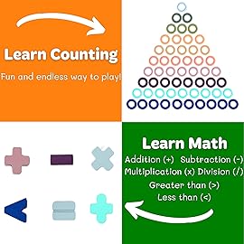 Toddler Montessori Toys Teaches Number, Counting, Math, Stacking Fun Preschool Learning Activates for Boy and Girl | Year Old Boy Gifts and Beyond! (Macaron)