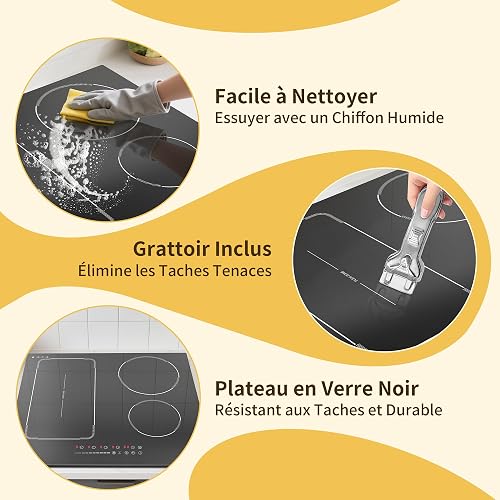 Plaque Induction 4 Feux avec Prise, Electrique Induction Zone Flexible - 8