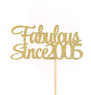 Atelier Elegance Fabulous Since 2005 Cake Topper, 15th Birthday Cake Topper, 15th Anniversary Topper