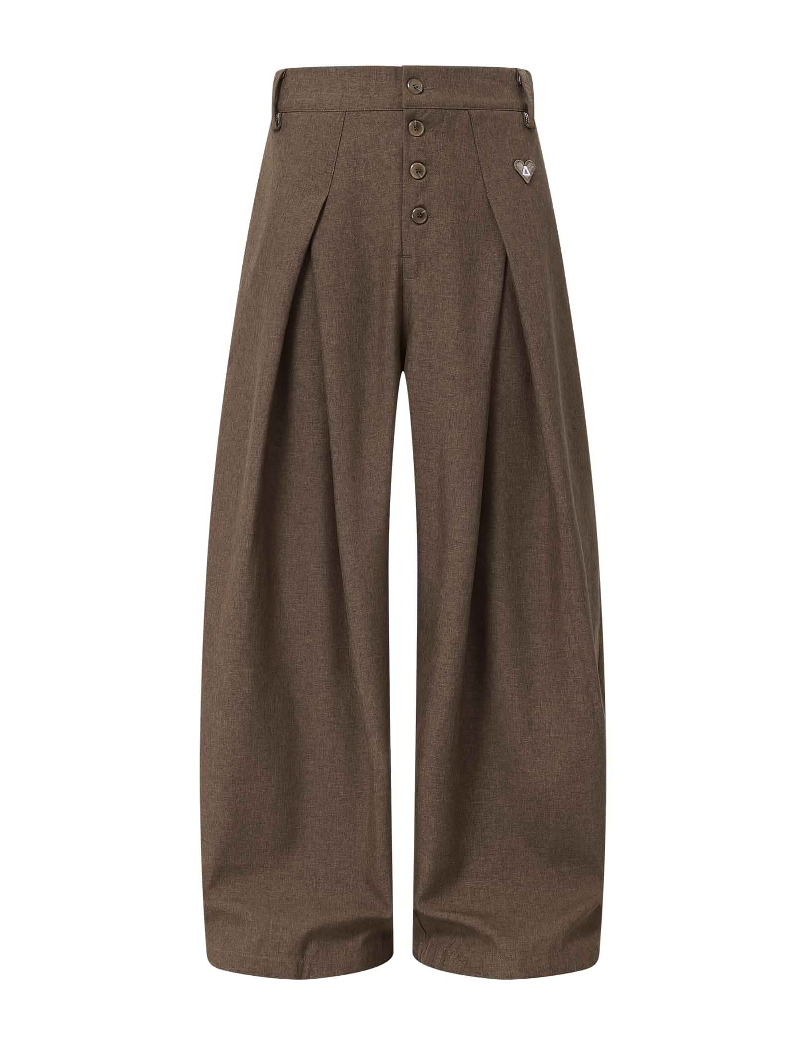 Aelfric Eden Wide Leg Dress Pants Mens Womens Baggy Pleated Trousers Vintage Button Front High Waisted Y2K Streetwear Pants