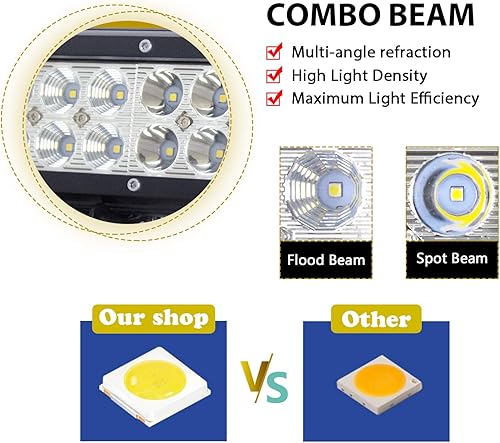 Miniatura 3 de SKYWORLD Barra de luz LED de trabajo de 36 pulgadas, 234 W, haz combinado de luz de inundación, luces antiniebla para conducción todoterreno con kit