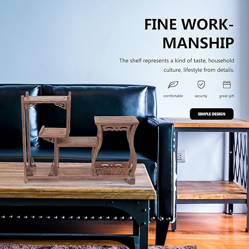 Miniatura 2 de Alipis Soporte de exhibición chino para decoración del hogar, estante de exhibición de madera antigua Curio, jarrón de tetera, base de bonsái,