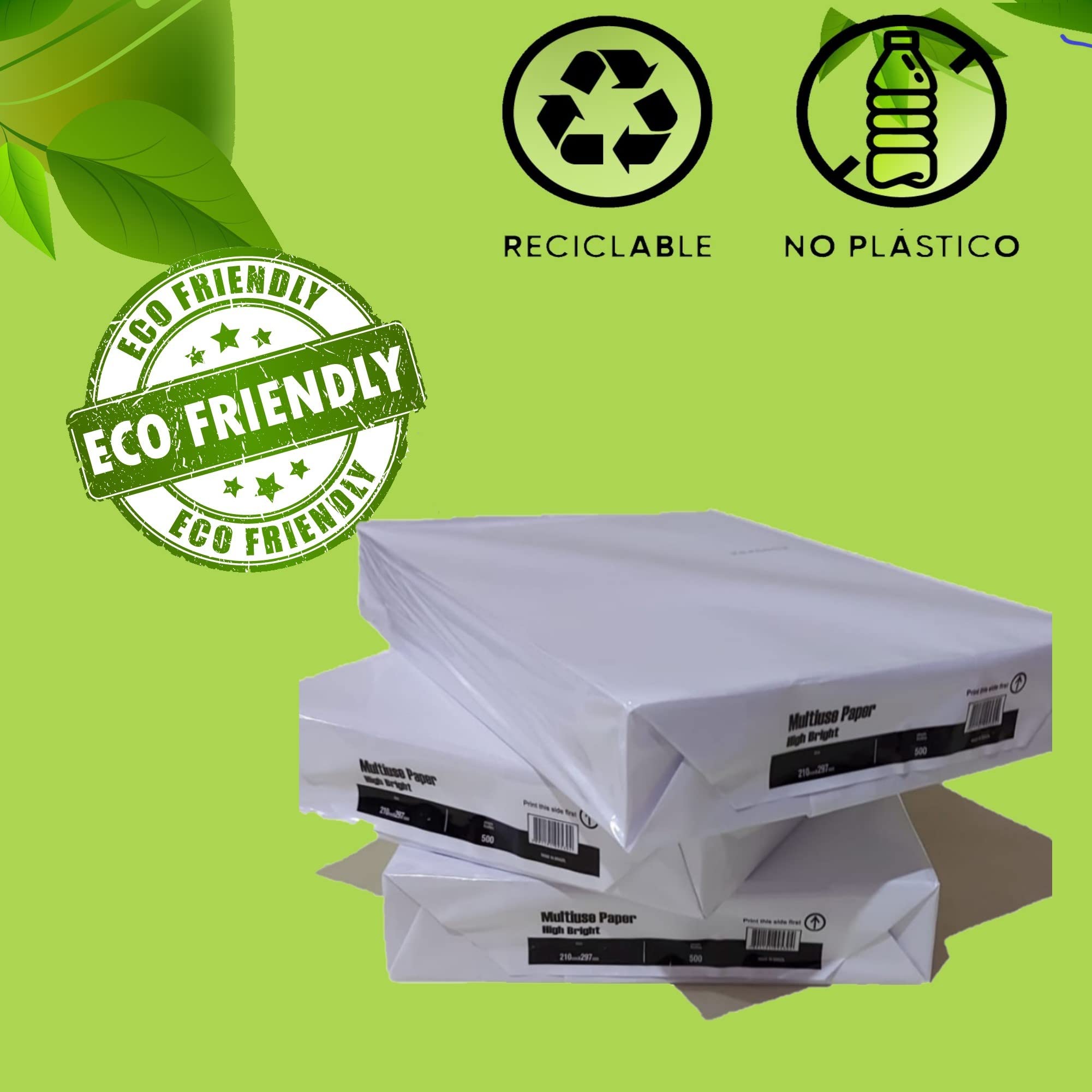 TuTickeT TÉRMICO - Folios A4 de 80gr. Papel Multiusos Blanco para Fotocopiadora e Impresora Multifunción. Caja de 5 paquetes de 500 Hojas Blancas Din A4. Material Escolar y de Oficina.