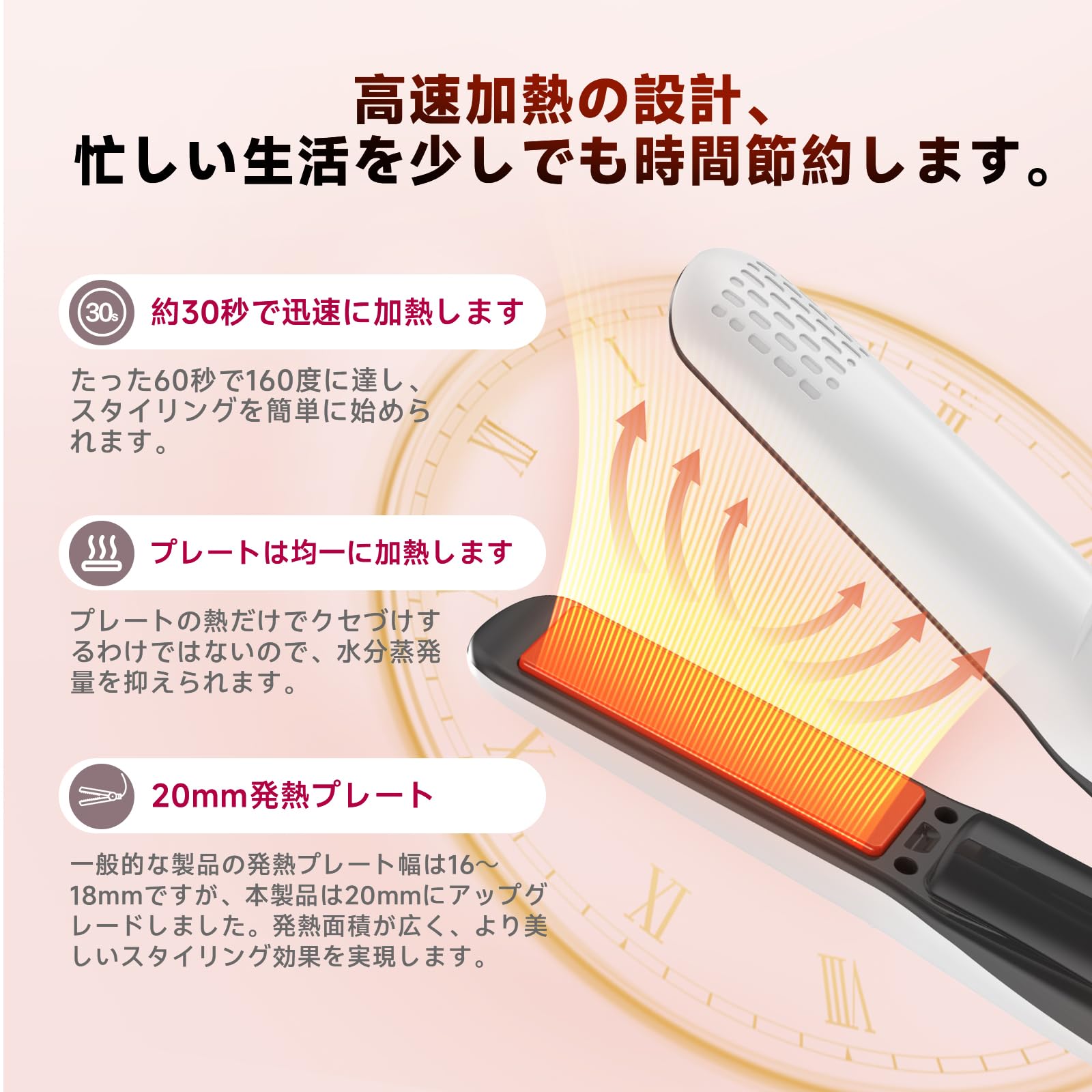 Amazon | POLENTAT ヘアアイロン コードレス ストレート 2way 3000万