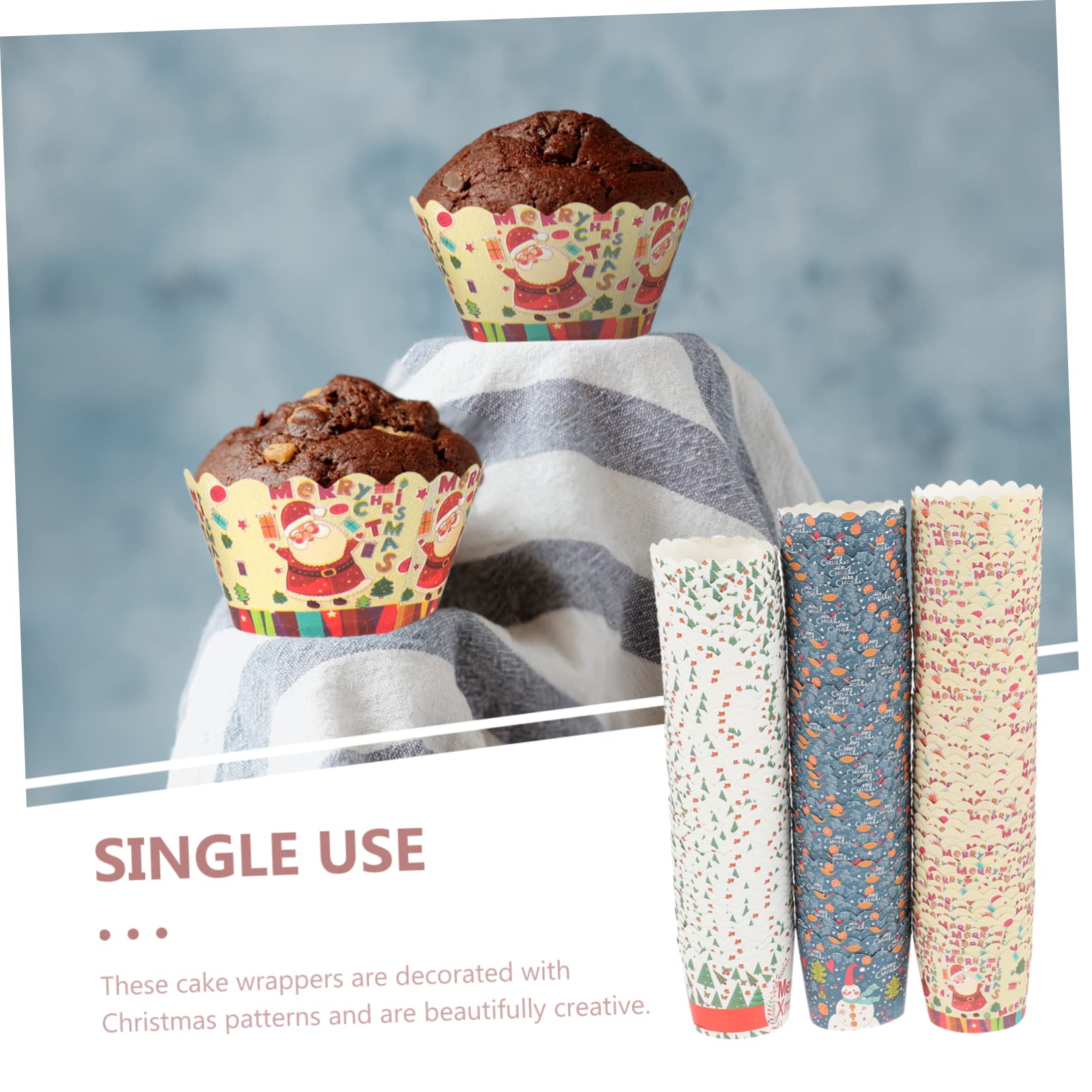 Cabilock 3 Sätze Weihnachtskuchenbecher Papierbecher Abschluss Cupcake Förmchen Backzubehör Backbecher Mit Deckel Mini Cupcake Behälter Cupcake Förmchen Goldene Muffin 150 Stück * 3