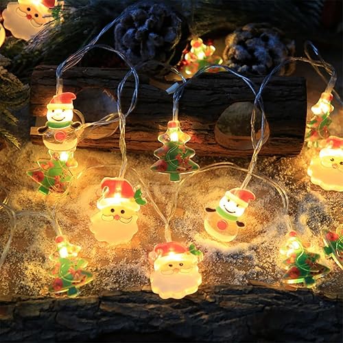 Miniatura 5 de Guirnalda de luces LED de Navidad brillante de 20 pies, 40 LED funciona con pilas, guirnalda de Navidad con control remoto, guirnalda de luces de