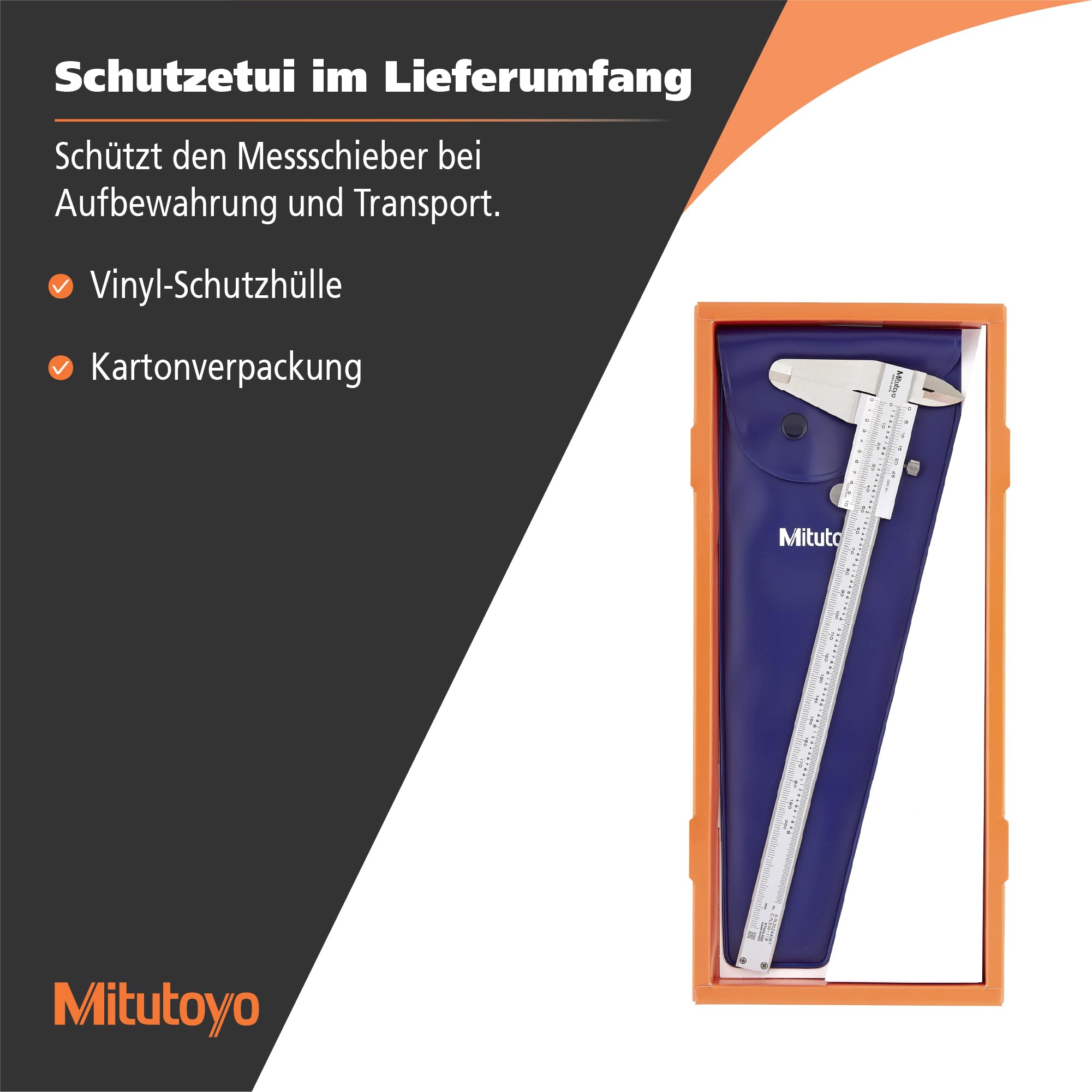 Mitutoyo 530-119 Standard-Nonius Messschieber, 0-300 mm