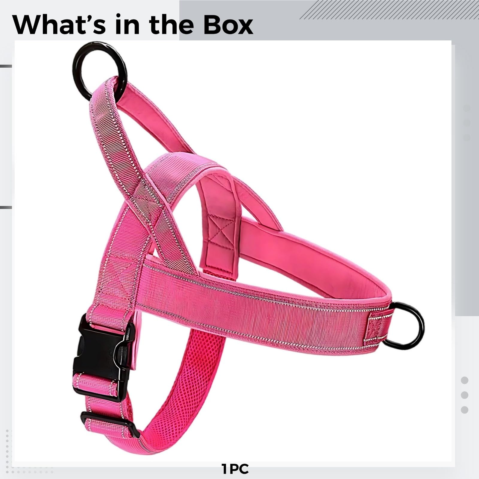 Hundegeschirr für kleine Hunde, Pink, Ausbruchsicher, Verstellbar, Reflektierend, Weste mit D-Ring, Größe S (8-12 kg)