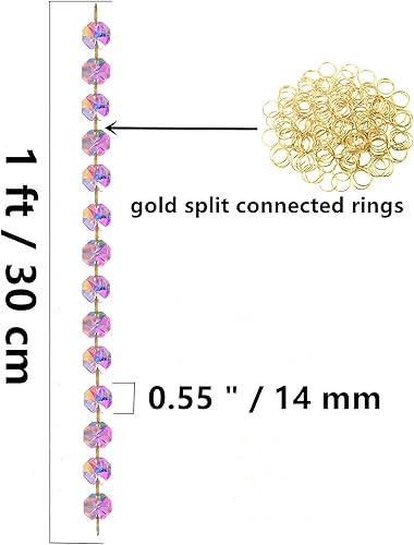 Miniatura 5 de Piezas de Candelabro de Cristal de 1,82 m, Cadena de Cuentas de Cristal Colgante, Cortina de Puerta, Candelabro, Decoración de Fiesta de Boda y