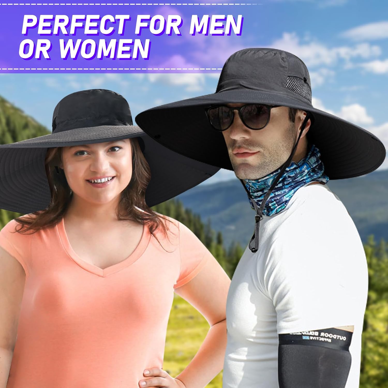 ALANGDUO XXL Big Head & Super Wide Brim Sun Hats for Men, XXL Large Fishing Sun Hat for Safari Gardening,Hiking - Image 5