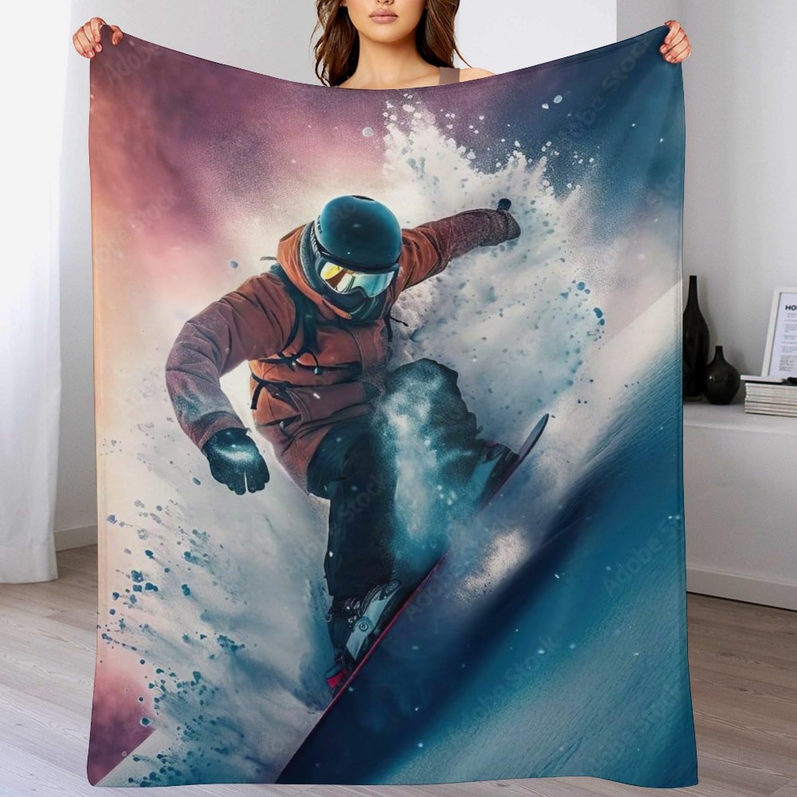Manta de forro polar para snowboard ligera contra el frio corporal manta suave para adultos