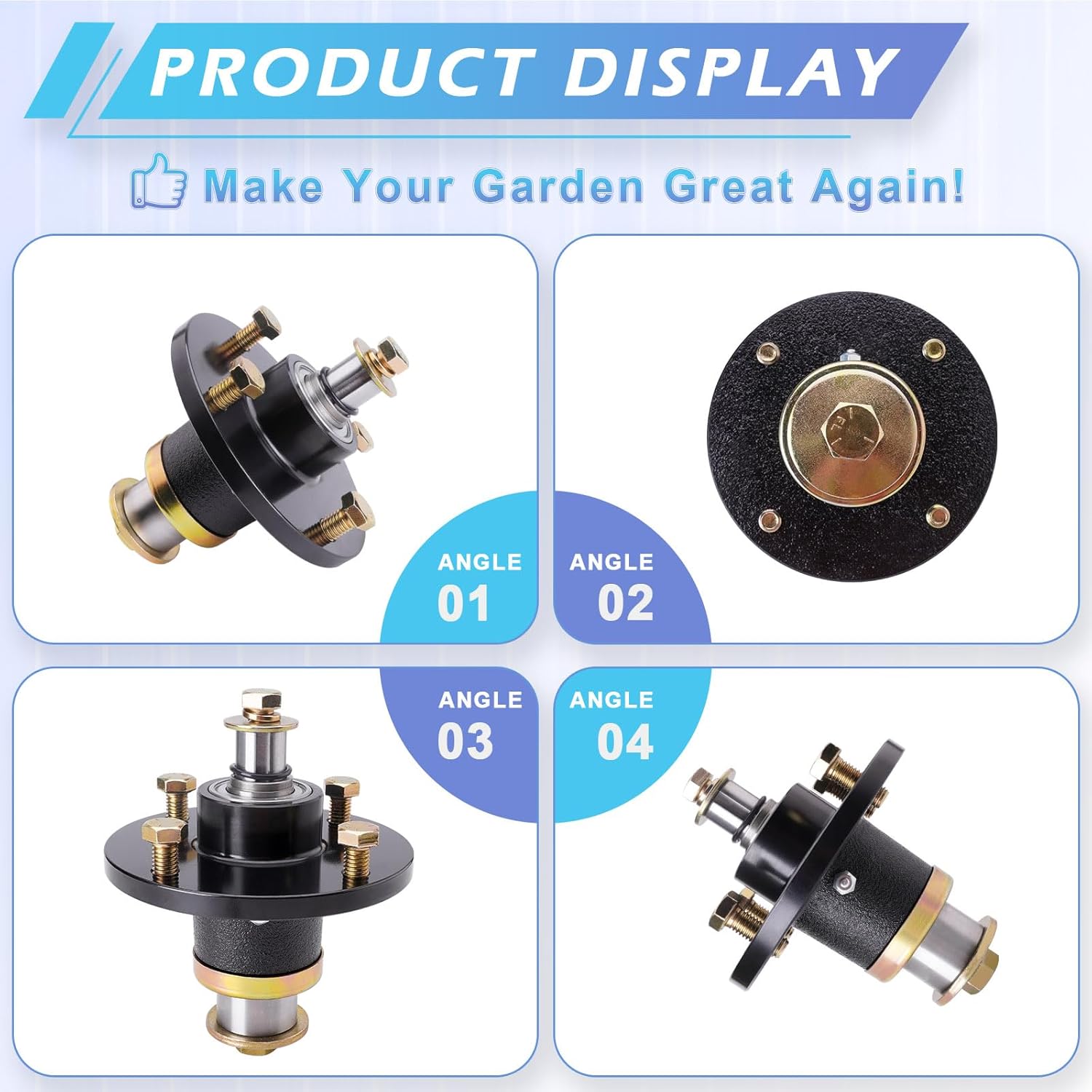 Mower Spindle Assembly Replaces Hustler 350595 Compatible with Super Z ATZ with 52" 60" 72" Decks, Includes Grease Zerk