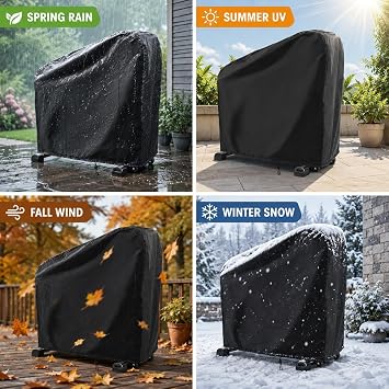 Exercise Bike Cover for Exerpeutic Gold 500 XLS, Heavy Duty Oxford Fabric with Bottom Drawstring, Water-Resistant UV Resistant Dust Protection for Indoor Outdoor Storage